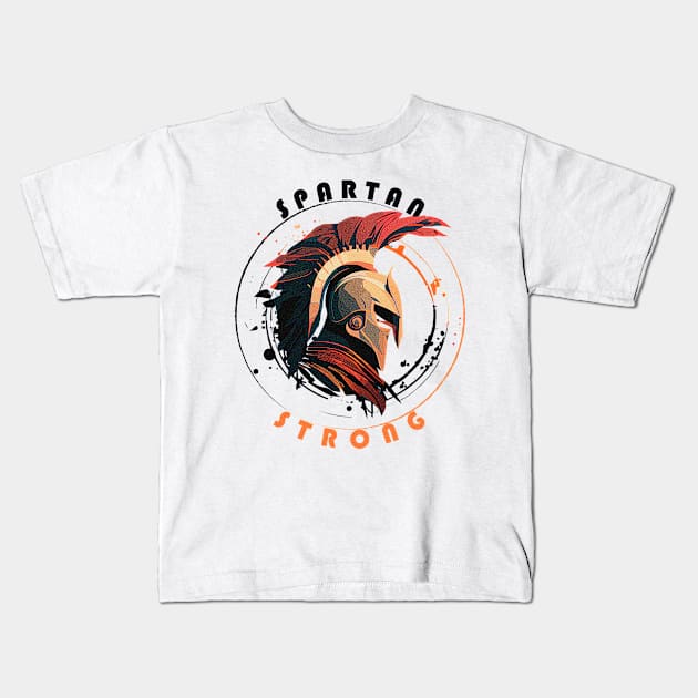 Spartan Strong Kids T-Shirt by MarcusAndrade